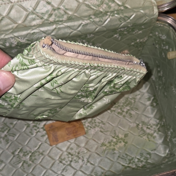 1960s Vintage Retro Green Travel Makeup Case American Tourister Tiara Model Lugg - Picture 5 of 15